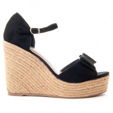 Montevita Wedge Sparto Sandale Spartsum9 in Schwarz