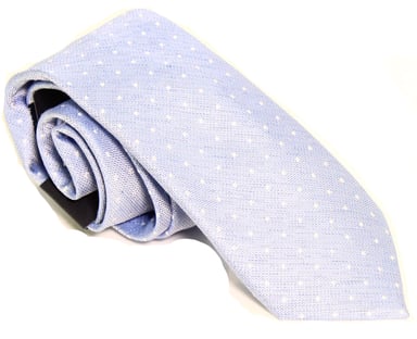 Tommy Hilfiger Men's Neck Tie Blue Chambray Polka Dot Skinny