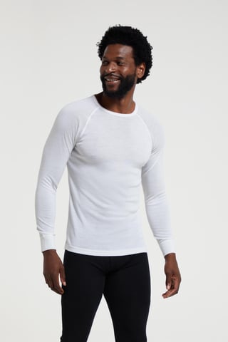 Mountain Warehouse Herren Merinowolle Thermal Top (Weiß)