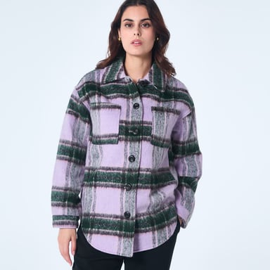 Übergroße Schottenkaro-Jacke