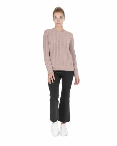 Crown Of Edinburgh Cashmere Pullover Rundhalsausschnitt Damen Coe 0033 Rosa