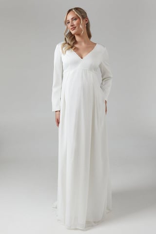 Maternity Chiffon Overlayer Long Sleeve Wedding Dress