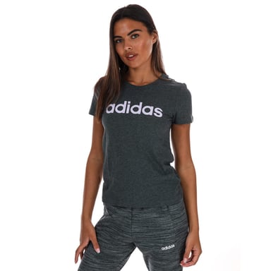 T-shirt Essentials linéaire Slim adidas Pour Femme en Charbon Chiné