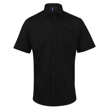 Premier Signature Herren Oxford-Hemd / Arbeitshemd, kurzärmlig (Schwarz)