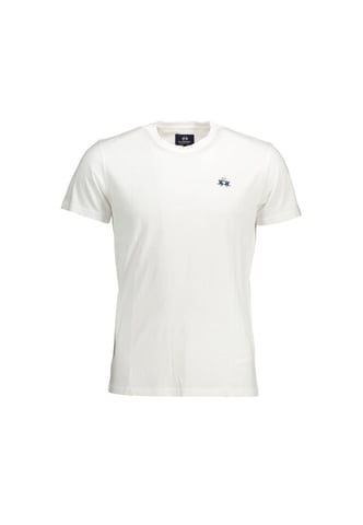 T-Shirt mit besticktem Logo aus Baumwolle