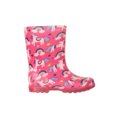 Mountain Warehouse - Kinder Gummistiefel "Splash", Einhorn und Regenbogen (Leuchtend Rosa)