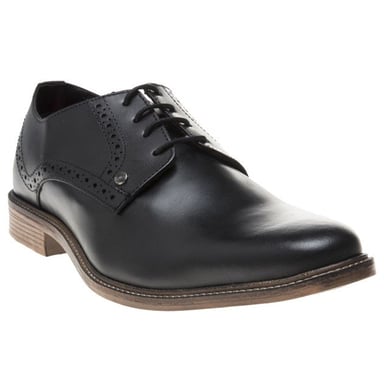 Lambretta Harvey Derby Herren Schwarze Lederschuhe Zum Schnüren