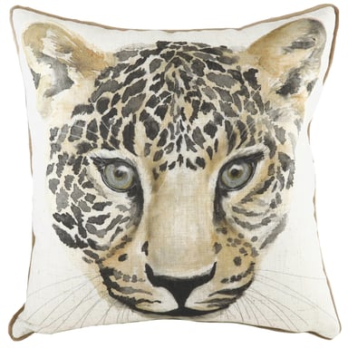 Evans Lichfield Safari Leopard Watercolour Piped Feather Filled Cushion