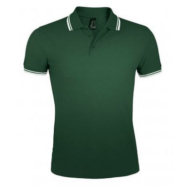 SOLS - Polo manches courtes PASADENA - Homme (Vert forêt/blanc)