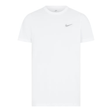 Nike T-Shirt mit Rundhalsausschnitt und gesticktem Swoosh Weiß