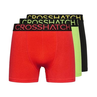 Crosshatch - "Highlighter" Boxershorts für Herren (3er-Pack) (Grün/Rot)