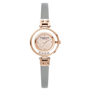 VICTORIA HYDE Montres Femme Petit Cadran Analogique Quartz Montres Femme avec Cristal Clair Élégante Montre Or pour Femme, Or Argent