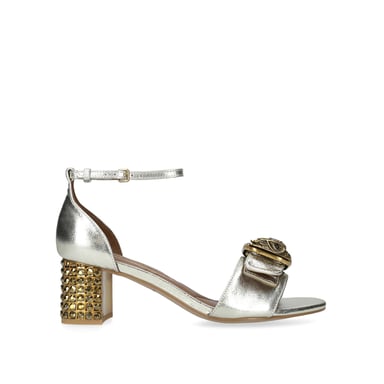 Kurt Geiger London Leather Mayfair Block Mid Heel Sandals