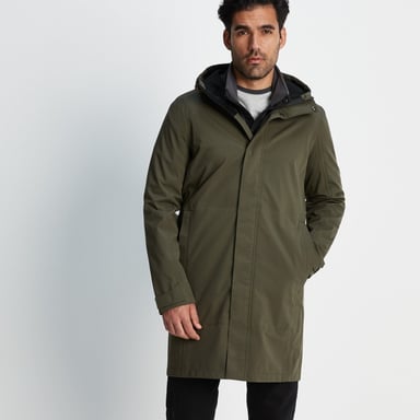 Glenton Mens Long Waterproof Jacket Moss Green