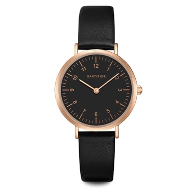 Eastside Female Quartz Rose Gold Genuine Leather Black Watch