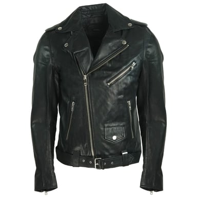 Diesel R-Lumenirok Schwarze Leder Biker Jacke