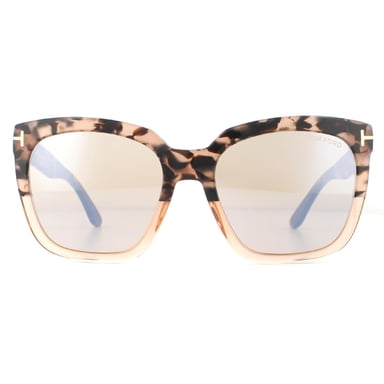 Tom Ford Sonnenbrille Amarra FT0502 55G Rosa Havanna Braun Spiegel