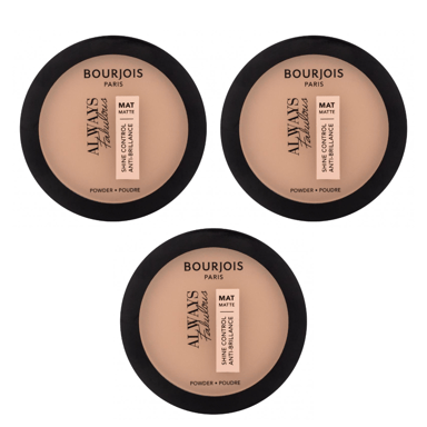 3 x Bourjois Always Fabulous Shine Control Matte Powder 10g - 410 Golden Beige