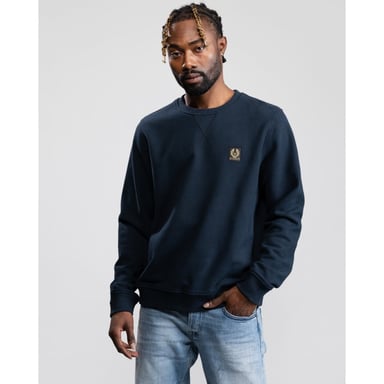 Belstaff Mens Crew Neck Sweatshirt With Logo Patch