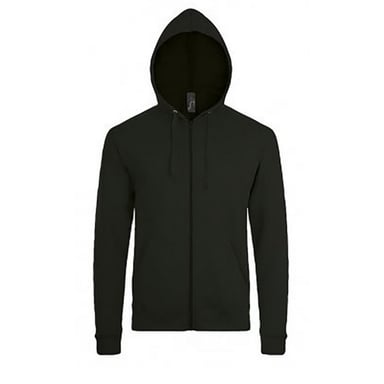 SOLS Herren Stone Zip Up Plain Hoodie (Schwarz)
