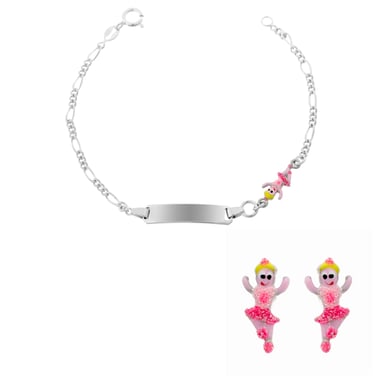 Orphelia 'Oviva' 925 Sterling Silber Kinderset: Armband + Ohrringe - Silber SET-7137