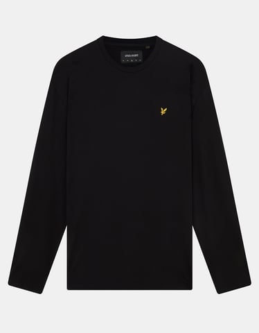 Lyle & Scott Schlichtes T-Shirt mit langen Ärmeln in Schwarz