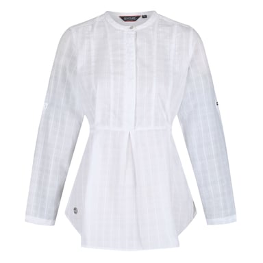 Regatta Damen Bluse Maladee mit langen Ärmeln, hinten zum Binden (Weiß/Dobby)