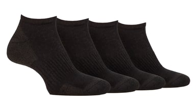 Mens Cushioned Trainer Socken | Jeep | 4 Pack atmungsaktiv gepolstert Low Cut Socken - schwarz