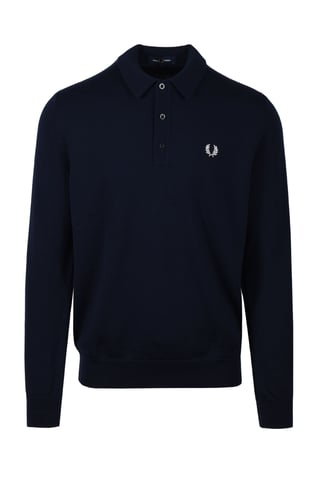 Polo Manches Longues Classic Fred Perry Pour Homme en Bleu Marine