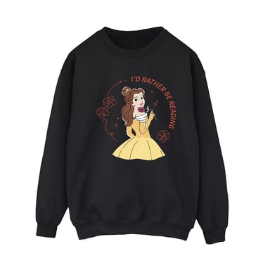 Disney - "Beauty And The Beast I'd Rather Be Reading" Sweatshirt für Damen (Schwarz)