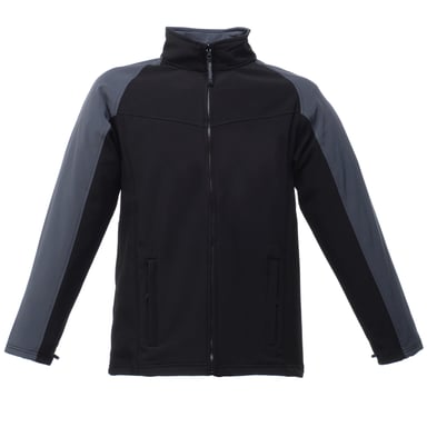 Regatta Uproar Mens Softshell Wind Resistant Fleece Jacket (Schwarz/Siegel Grau)