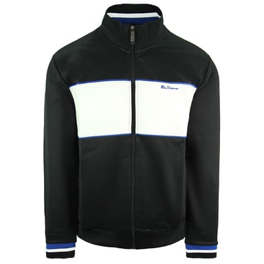 Ben Sherman getäfelte Herrenschwarz -Track -Jacke