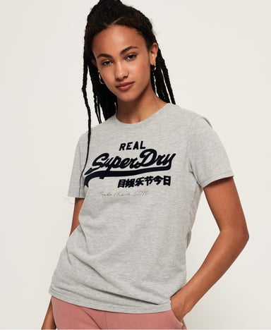 SUPERDRY Vintage Logo Flock Script T-Shirt