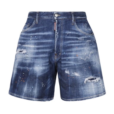 Dsquared2 Boxer-Fit-Jeansshorts in Blau