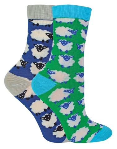 Mr Heron - 2 Paar Socken aus Bambus mit Tiermuster - Schaf