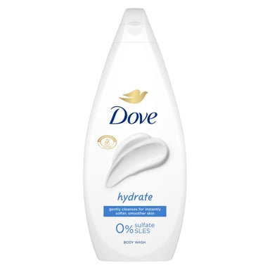 Dove Hydrate Body Wash 0% Sulfate SLES for Softer & Smoother Skin, 720ml