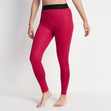 Snowdon Womens Thermal Base Layer Legging Cerise Fairisle
