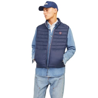 Jack & Jones Mens Sleeveless Gilet – Zipper Closure and High Neck