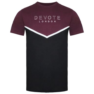 Widmen Sie London Conrad Mens Black/Burgundy T-Shirt