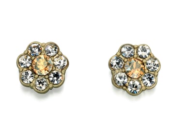 Fiorelli Fashion Gold Plated Gold & Clear Crystal Flower Stud Earrings