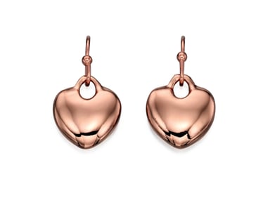 Fiorelli Fashion Rose Gold Plated Heart Charm Hook Earrings