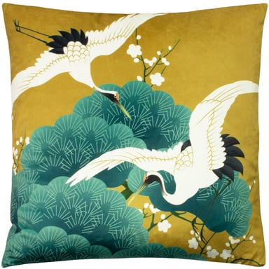 Paoletti Kensho Japanese Nature-Inspired Velvet Cushion Cover