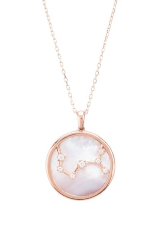 ZODIAC MOTHER OF PEARL GEMSTONE STAR CONSTELLATION PENDENTIF SCORPION
