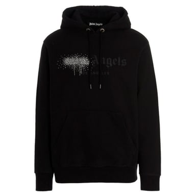 Palm Angels Kapuzenpullover mit Strass-Logo-Print in Schwarz