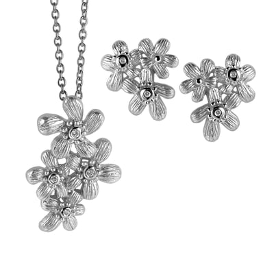Orphelia Damen 925 Sterling Silber Set: Kettenanhänger + Ohrringe - Silber SET-6026