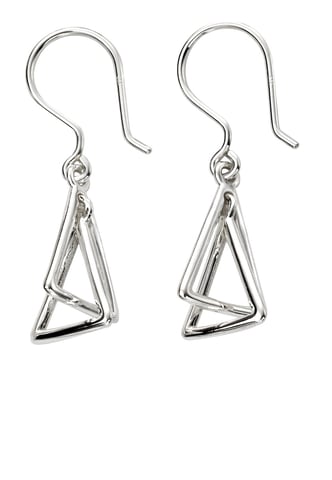 Elements Silver 925 Sterling Silver Triangle Drop Hook Earrings