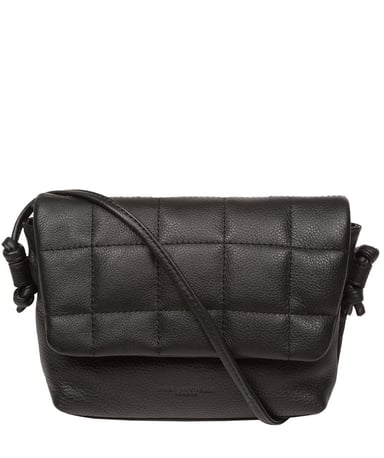 'Zoey' Black Nappa Leather Cross Body Bag