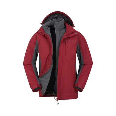 Mountain Warehouse Herren Thunderstorm 3 in 1 Wasserdichte Jacke (Rot)