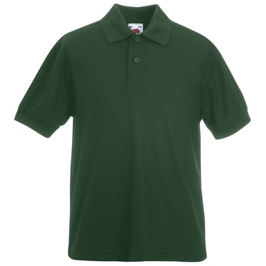 Fruit of the Loom - Poloshirt für Kinder kurzärmlig (Flaschengrün)