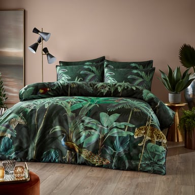 200 Fäden Midnight Tropics Siona Bettwäsche Set